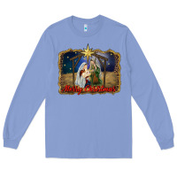 Colony Blue merry christmas holy family Long Sleeve Tee - RanaPortraitStore