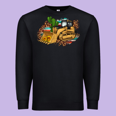Bulldozer Leopard Cactus Sunflower Premium Sweatshirt Designed By Artiststas
