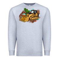 Heather Grey bulldozer leopard cactus sunflower Premium Sweatshirt - Artiststas