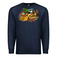 Navy bulldozer leopard cactus sunflower Premium Sweatshirt - Artiststas