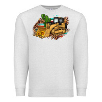 Oatmeal Heather bulldozer leopard cactus sunflower Premium Sweatshirt - Artiststas