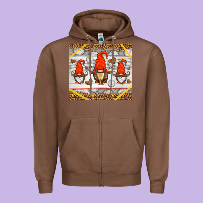 Western Volleyball Gnome Zipper Hoodie Designed By Hra Design Shop