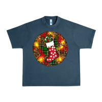 Midnight Navy Santa Stocking Christmas Urban Heavy Tee - RanaPortraitStore