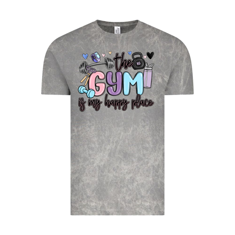 The Gym Is My Happy Place Vintage Tee by MaliasSmallBusiness | Teevron