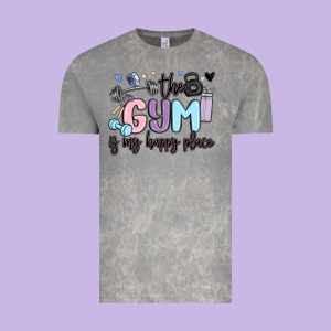 The Gym Is My Happy Place Vintage Tee Designed By Maliassmallbusiness