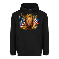 Black 4th of july shaggy cow leopard background Heavyweight Hoodie - Jasminsmagicworld