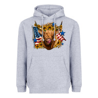 Heather Grey 4th of july shaggy cow leopard background Heavyweight Hoodie - Jasminsmagicworld