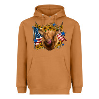 Meerkat 4th of july shaggy cow leopard background Heavyweight Hoodie - Jasminsmagicworld