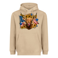 Mushroom 4th of july shaggy cow leopard background Heavyweight Hoodie - Jasminsmagicworld
