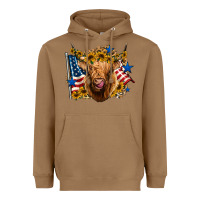 Toasted Coconut 4th of july shaggy cow leopard background Heavyweight Hoodie - Jasminsmagicworld