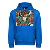 Cobalt Western with bull skull Urban Hoodie - NancyCooperArtShop