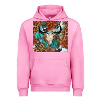 Fuchsia Pink Western with bull skull Urban Hoodie - NancyCooperArtShop