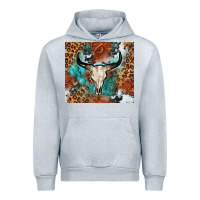 Heather Grey Western with bull skull Urban Hoodie - NancyCooperArtShop