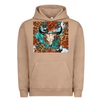 Pigment Burro Western with bull skull Urban Hoodie - NancyCooperArtShop
