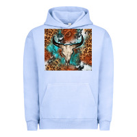 Pigment Grape Ice Western with bull skull Urban Hoodie - NancyCooperArtShop