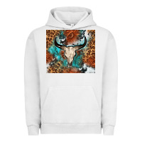 Pigment Lunar Rock Western with bull skull Urban Hoodie - NancyCooperArtShop