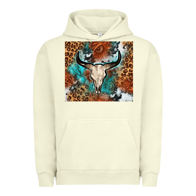 Western With Bull Skull Urban Hoodie by NancyCooperArtShop | Teevron