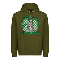 Army Green dead inside but feeling lucky Premium Hoodie - MaliasSmallBusiness