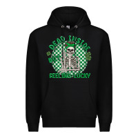 Black dead inside but feeling lucky Premium Hoodie - MaliasSmallBusiness