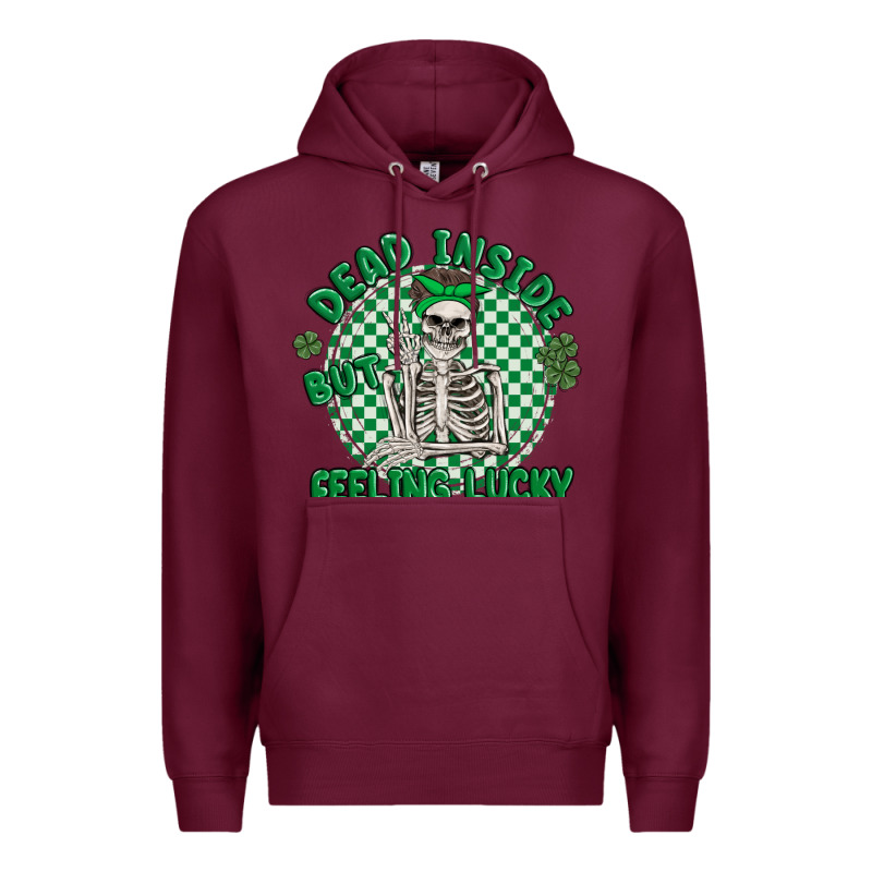 Dead Inside But Feeling Lucky Premium Hoodie by MaliasSmallBusiness | Teevron