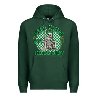 Sports Green dead inside but feeling lucky Premium Hoodie - MaliasSmallBusiness