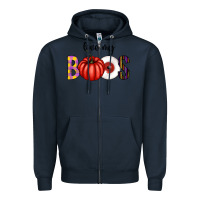 Navy love my boos Zipper Hoodie - CowhideDigitalArt