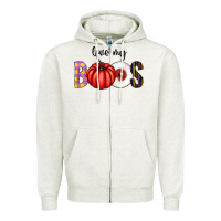 Oatmeal Heather love my boos Zipper Hoodie - CowhideDigitalArt