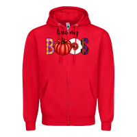 Red love my boos Zipper Hoodie - CowhideDigitalArt