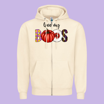 Love My Boos Zipper Hoodie Designed By Cowhidedigitalart