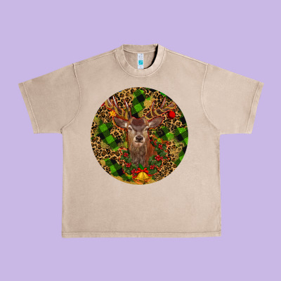 Christmas Reindeer Urban Heavy Tee Designed By Ranaportraitstore
