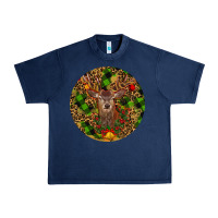 Navy Christmas Reindeer Urban Heavy Tee - RanaPortraitStore