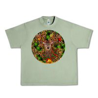 Oil Green Christmas Reindeer Urban Heavy Tee - RanaPortraitStore