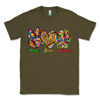 Army Green peace love autism Classic Tee - Zillion Design Studio