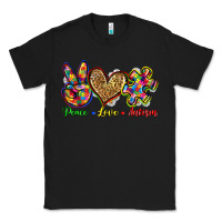 Black peace love autism Classic Tee - Zillion Design Studio