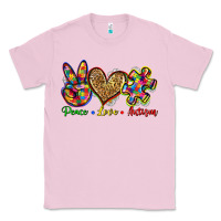 Bubblegum Pink peace love autism Classic Tee - Zillion Design Studio