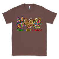 Chestnut peace love autism Classic Tee - Zillion Design Studio