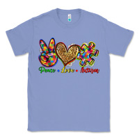 Colony Blue peace love autism Classic Tee - Zillion Design Studio