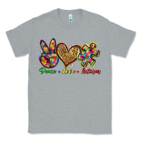 Heather Grey peace love autism Classic Tee - Zillion Design Studio