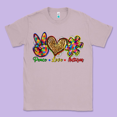 Peace Love Autism Classic Tee Designed By Zillion Design Studio