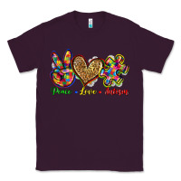 Plum peace love autism Classic Tee - Zillion Design Studio