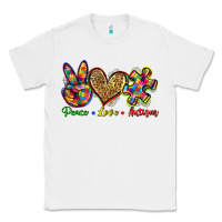White peace love autism Classic Tee - Zillion Design Studio