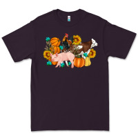 Plum Farm Life Fall Pig Cow Rooster Premium Tee - Artiststas