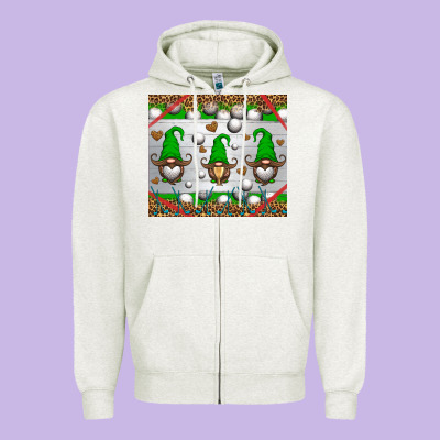 Western Golf Gnome Zipper Hoodie Designed By Hra Design Shop