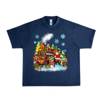 Navy christmas santa and friends train Urban Heavy Tee - Zillion Design Studio