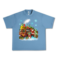 Pebble Blue christmas santa and friends train Urban Heavy Tee - Zillion Design Studio