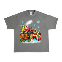 Christmas Santa And Friends Train Urban Heavy Tee | Teevron