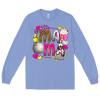 Colony Blue mama volleyball with popcorn Long Sleeve Tee - texasbilliewilder