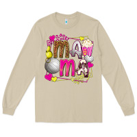 Mushroom mama volleyball with popcorn Long Sleeve Tee - texasbilliewilder