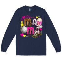 Mama Volleyball With Popcorn Long Sleeve Tee | Teevron
