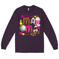 Plum mama volleyball with popcorn Long Sleeve Tee - texasbilliewilder